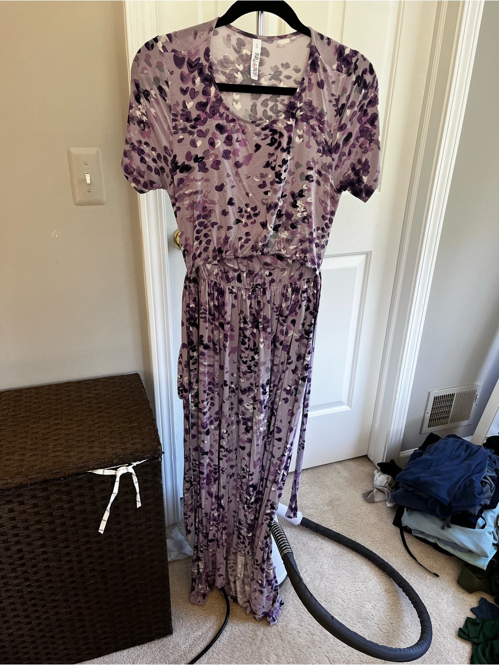 Latched Mama Lavender Floral Maxi Dress